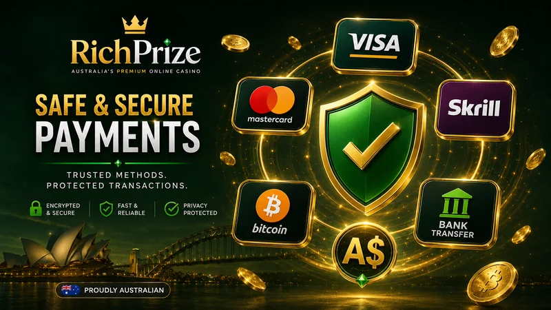 RichPrize deposit and banking options screen for Australian players